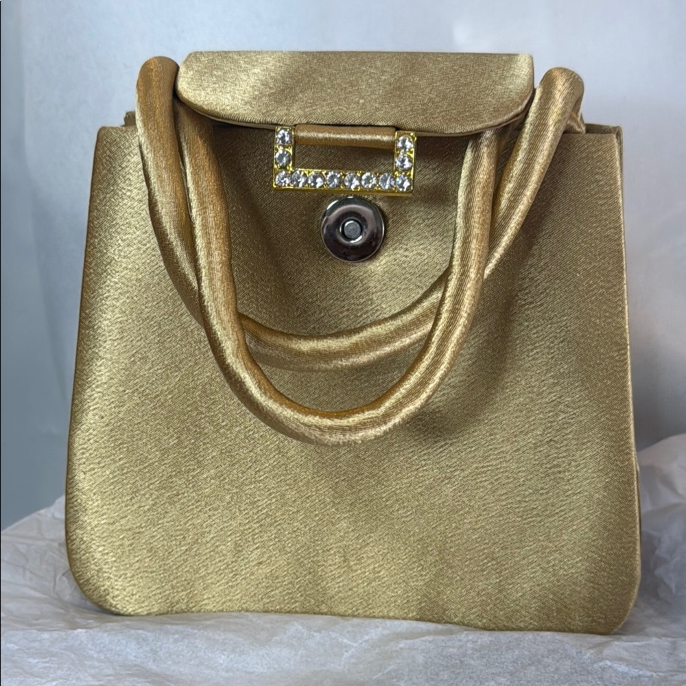 Bijoux Terner Gold Mini Bag with Structured Design
